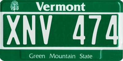 VT license plate XNV474