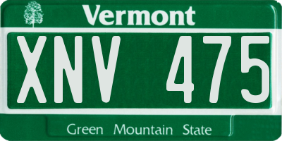 VT license plate XNV475