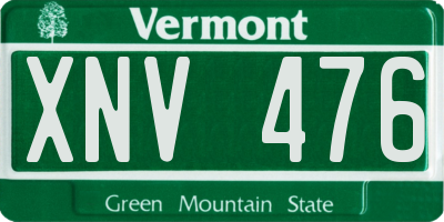 VT license plate XNV476