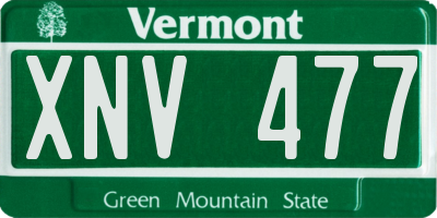 VT license plate XNV477