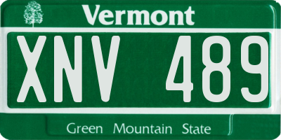 VT license plate XNV489
