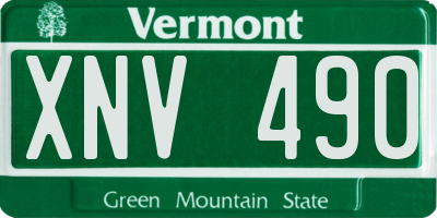 VT license plate XNV490