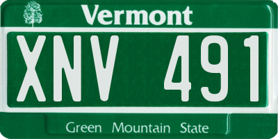 VT license plate XNV491