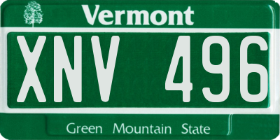 VT license plate XNV496