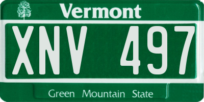 VT license plate XNV497