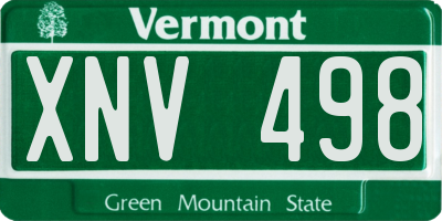 VT license plate XNV498
