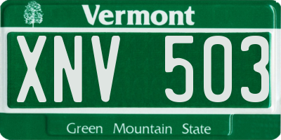 VT license plate XNV503