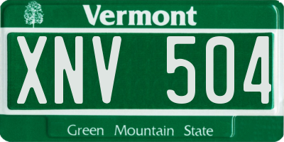 VT license plate XNV504