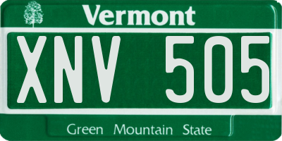 VT license plate XNV505