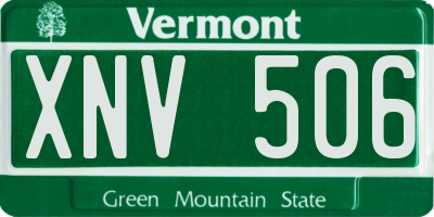 VT license plate XNV506