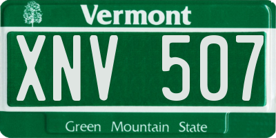 VT license plate XNV507
