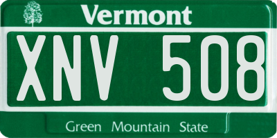 VT license plate XNV508
