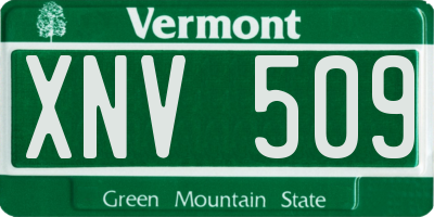 VT license plate XNV509