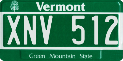VT license plate XNV512