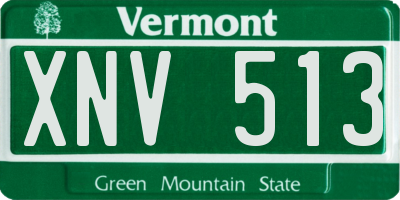 VT license plate XNV513
