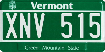 VT license plate XNV515