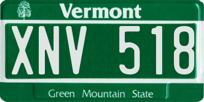 VT license plate XNV518