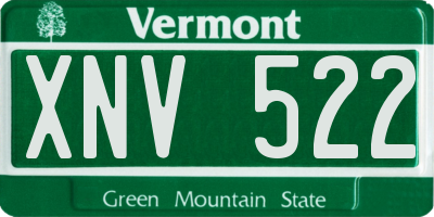 VT license plate XNV522