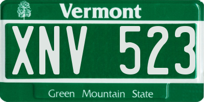 VT license plate XNV523