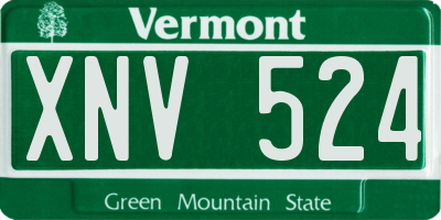 VT license plate XNV524