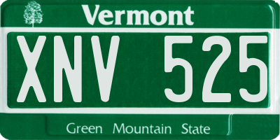 VT license plate XNV525