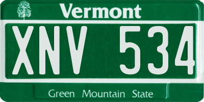 VT license plate XNV534