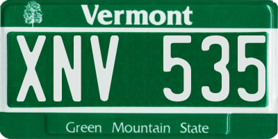 VT license plate XNV535