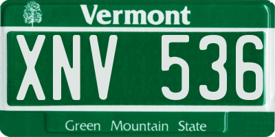 VT license plate XNV536