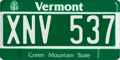 VT license plate XNV537