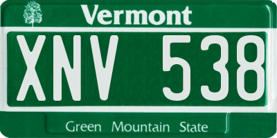 VT license plate XNV538