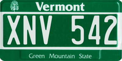 VT license plate XNV542