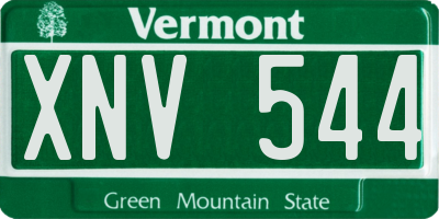 VT license plate XNV544