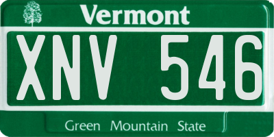 VT license plate XNV546