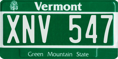 VT license plate XNV547