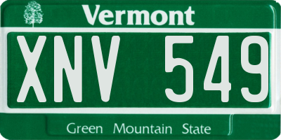 VT license plate XNV549