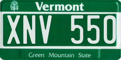VT license plate XNV550