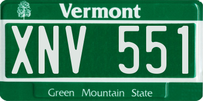 VT license plate XNV551