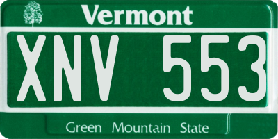 VT license plate XNV553