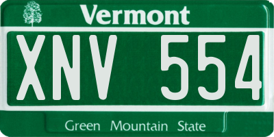 VT license plate XNV554