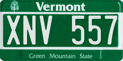 VT license plate XNV557
