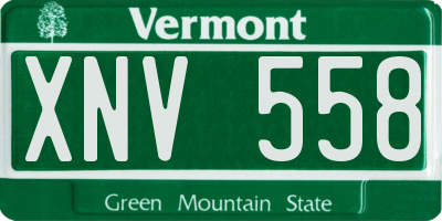 VT license plate XNV558