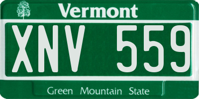 VT license plate XNV559