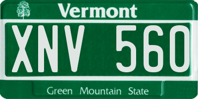 VT license plate XNV560