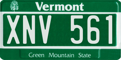 VT license plate XNV561
