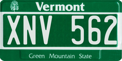 VT license plate XNV562