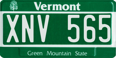 VT license plate XNV565