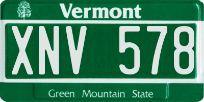VT license plate XNV578