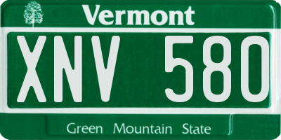 VT license plate XNV580