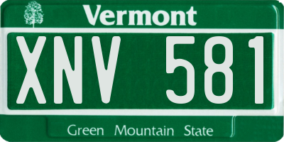VT license plate XNV581