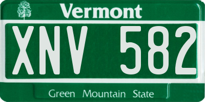 VT license plate XNV582